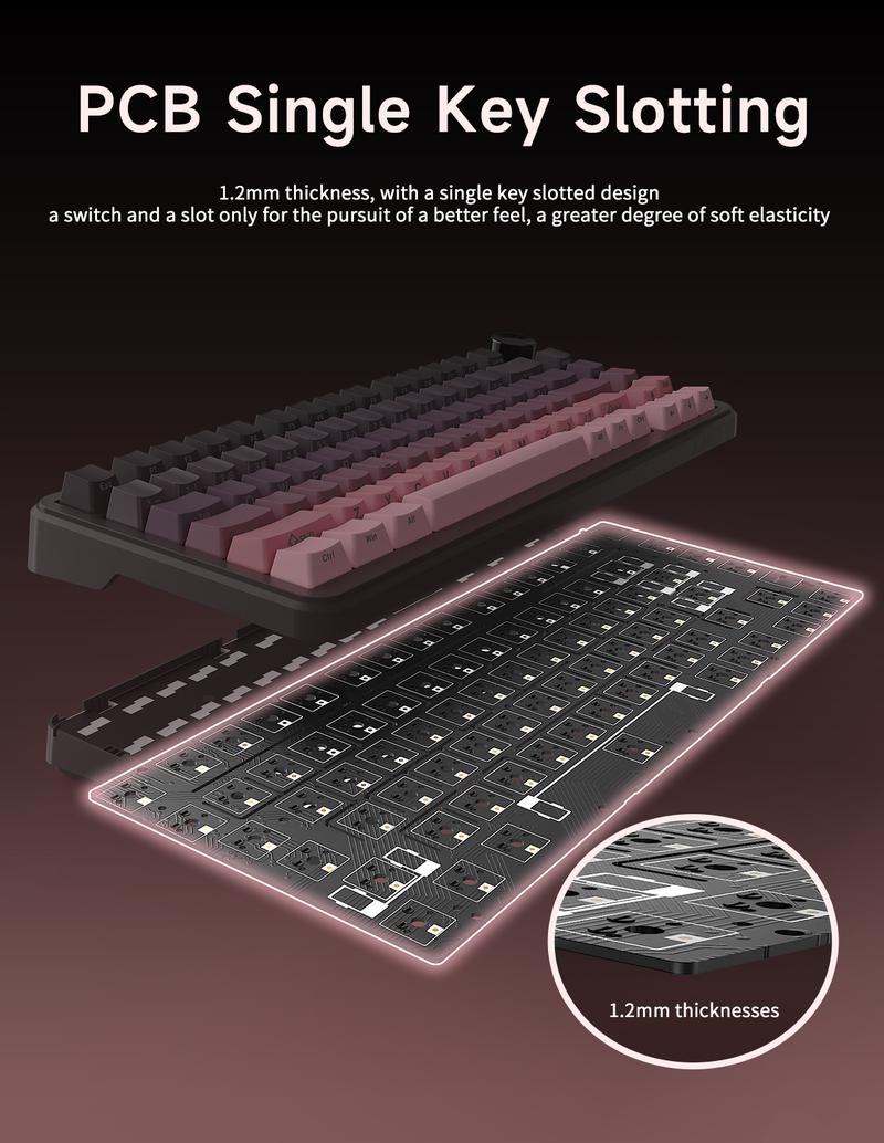 AJAZZ AK820MAX PLUS gift switch side engraved gradient powder wireless mechanical keyboard Bluetooth three-mode long battery life gaming office gaming 8000mah