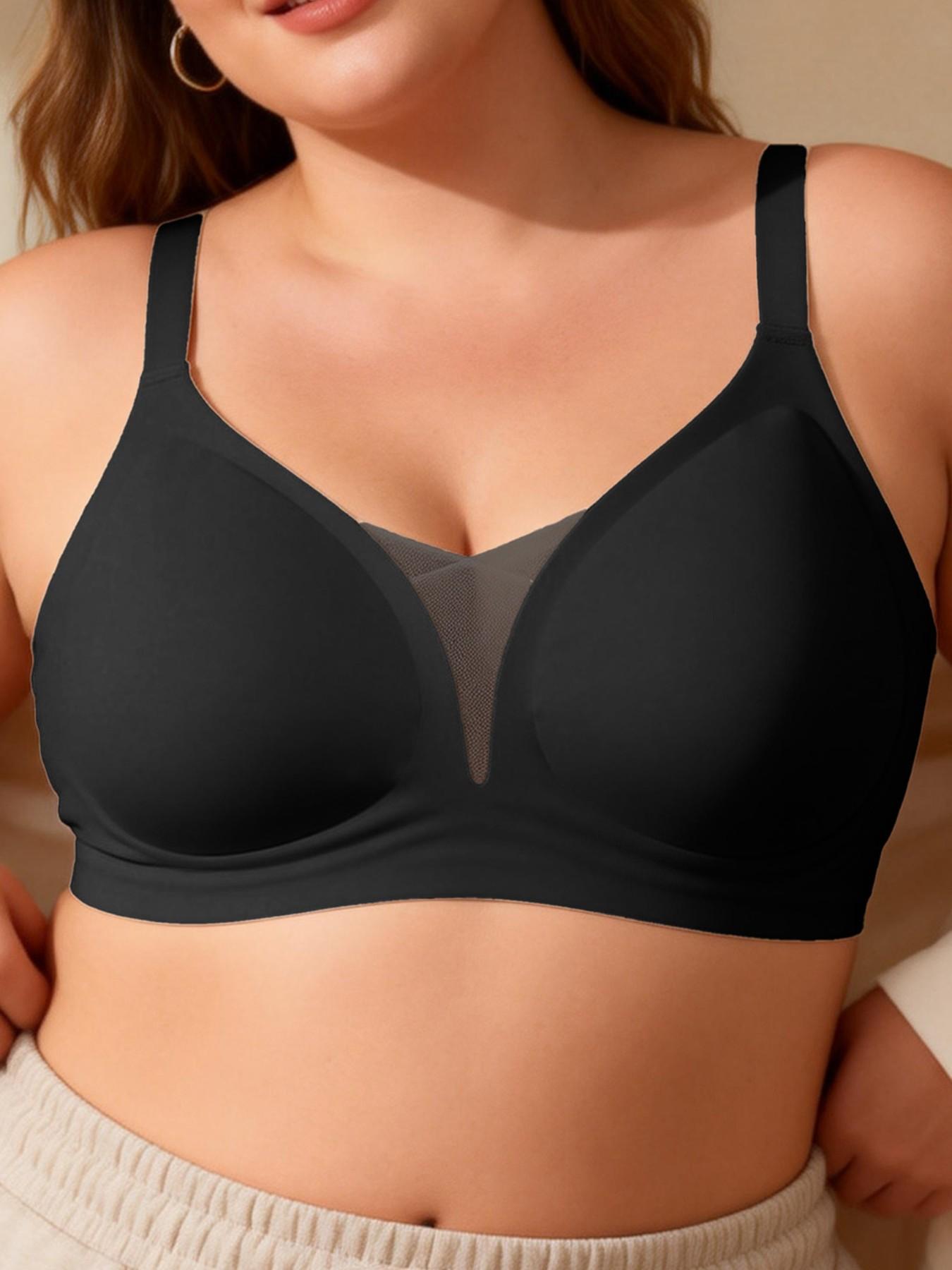 Jelly Wireless Bra For Women Push Up, Sexy Deep V Mesh Lingerie, Full Coverage Soft Support, Seamless Invisible T-Shirt Bralette, Breathable Summer Essential, All Day Comfort Basic Inner Layer, Perfect Mother's Day Gift