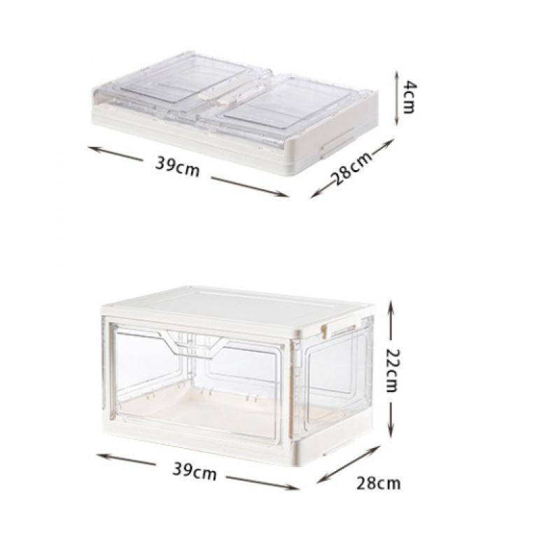 Clear Storage Bin with Lid 1 Pack - Stackable & Sturdy Plastic Multifunctional Folding Storage Bin for Bedroom, Living Room, Study, Toy Room, 23 QT