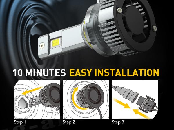 AUXITO 9005 Headlight Bulbs, 6500K White, 40000LM 1000% Brighter 9005 LED Bulb for High Beam Low Beam,9005/HB-3/HB3u Fog Light Replacement, Pack of 2