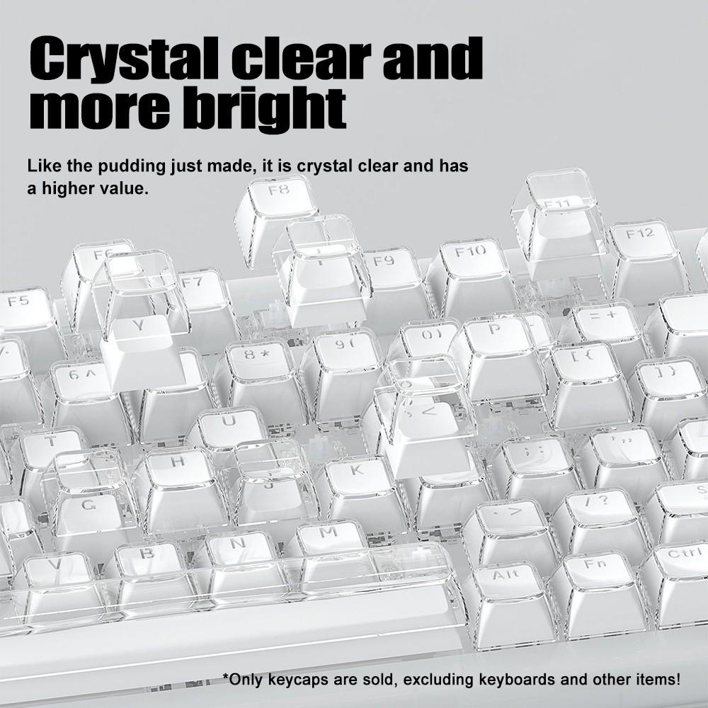 Aula Ice Crystal Jelly Keycaps, Acrylic Material, Side Characters, Translucent, Ergonomic Height Variations, Fits Multiple Keyboard Layouts