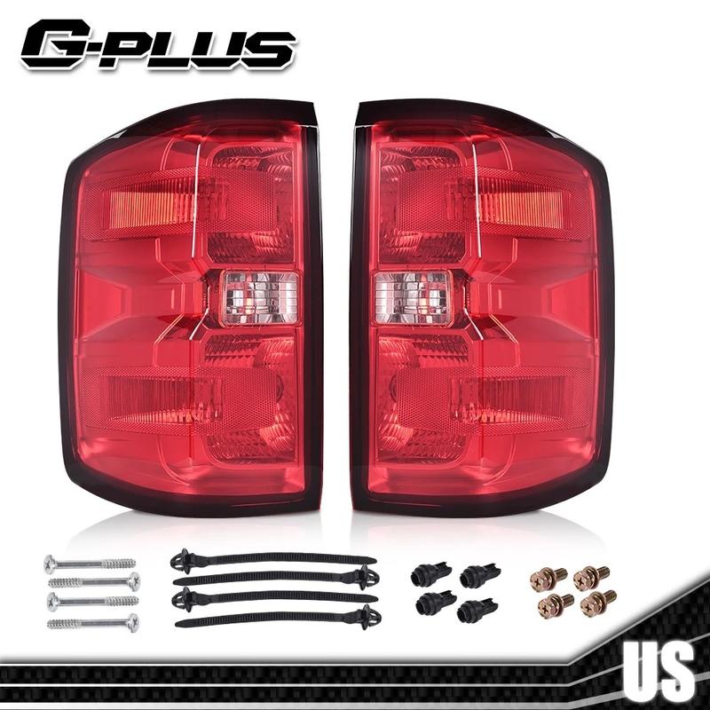 Fit For 2014-2019 Chevy Silverado Rear Tail Lights Lamps Pair Fit For 2014-2019 Chevy Silverado Pickup w/ Bulbs