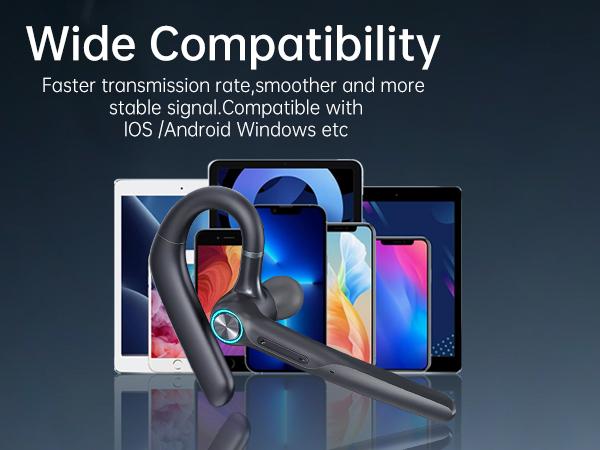 ONE LIFE G3 Driver Bluetooth Headset ENC Dual-Mic Noise Cancel V5.3, 60H Playtime, LED Case. Ideal for Truckers, Office & Driving Handsfree, One-Touch Mute, Secure Fit. Audio Headphone