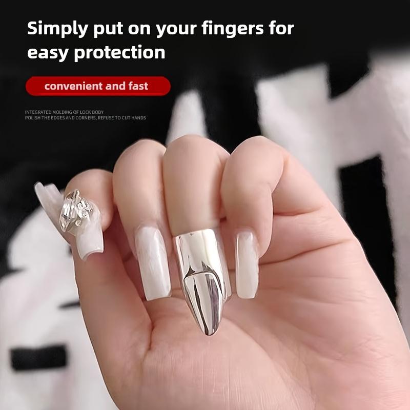 1/2pcs Nail Guard Adjustable Finger Protector, Durable Nail Protection for Organic and Artificial Nails, Typing and Nail Art Finger Shield, Salon Nail Care Tool