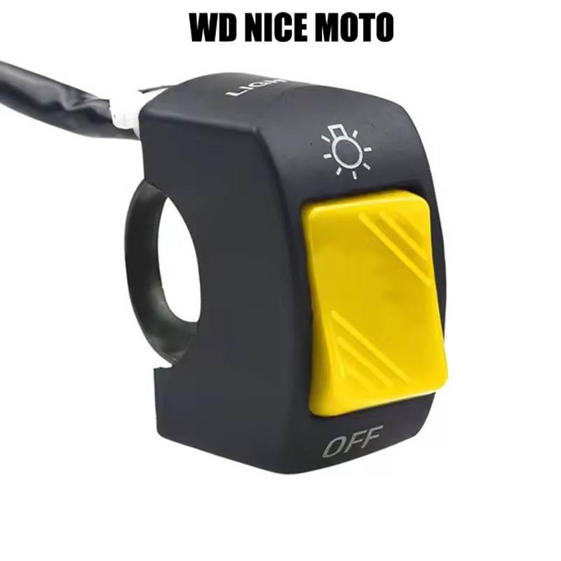 WD NICE MOTO Motorcycle Handlebar Flameout Switch, on off Button for Moto Bike Headlight Signal Lamp, Universal Control Button 12V
