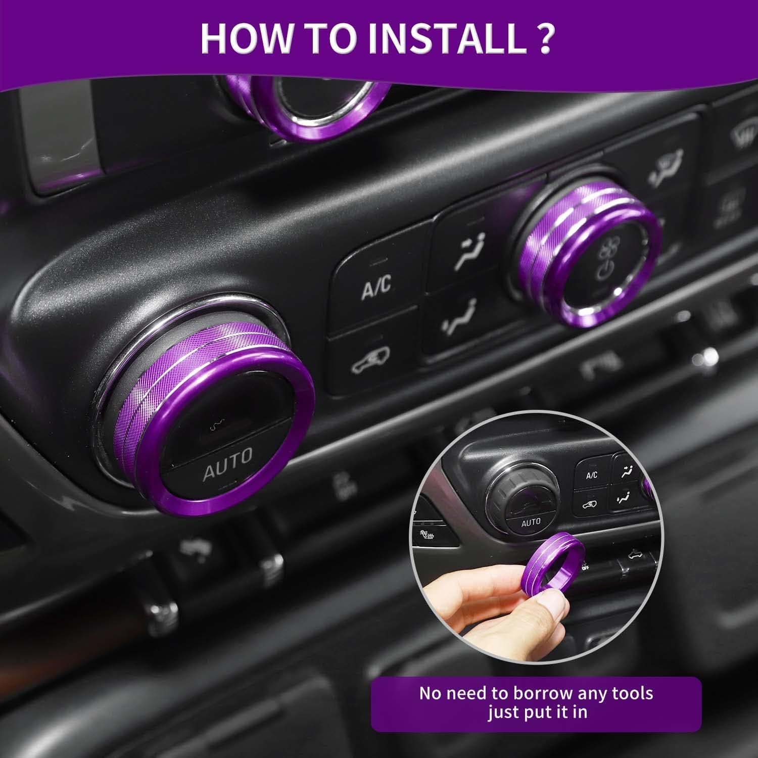 Purple Center Console Knob Cover Trim Ring, 8pcs Protective Car Accessory for Chevy Silverado/Suburban & GMC Sierra 2014-2018, Automotive Interior Decorative Truck Accessory, Automotive Interior Accessories Purple Center Console Knob Cover Trim Ring, 8pcs Protective Car Accessory for Chevy Silverado/Suburban & GMC Sierra 2014-2018, Automotive Interior Decorative Truck Accessory, Automotive Interior Accessories