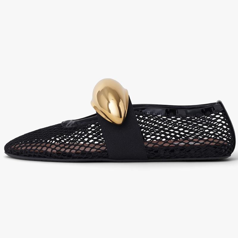 VIMISAOI Ballet Flats for Women Round Toe Mesh Ballerina Shoes Mary Jane Flat Buckle Strap  Sandals  Shoes Women Trendy Shoes