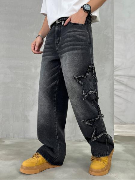 Men's Vintage Loose-Fit Straight Leg Jeans, American Street Style Denim Jeans, Perfect Gift for Husband Boyfriend, All Seasons Wear