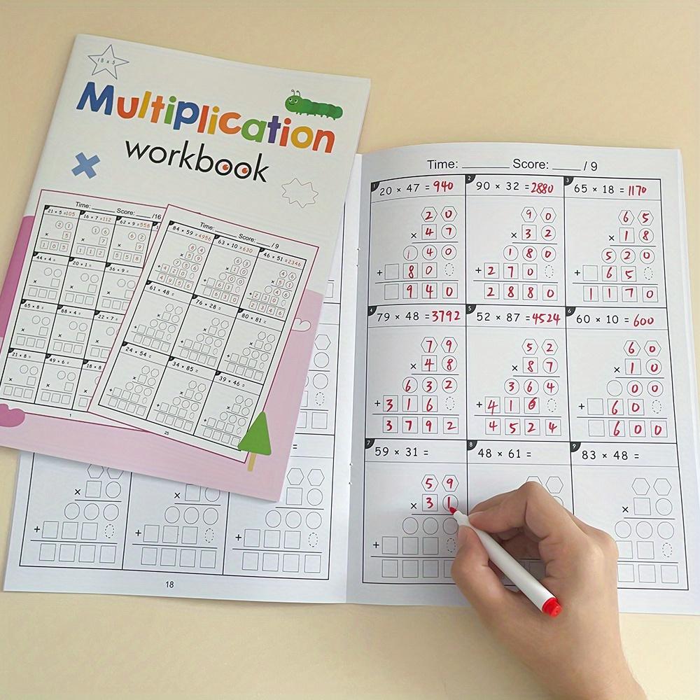 Two-Digit Multiplication Division Practice Book, Math Learning Tool Workbook for Young Adults & Elementary Students, Young Learners, Educational Activity Book