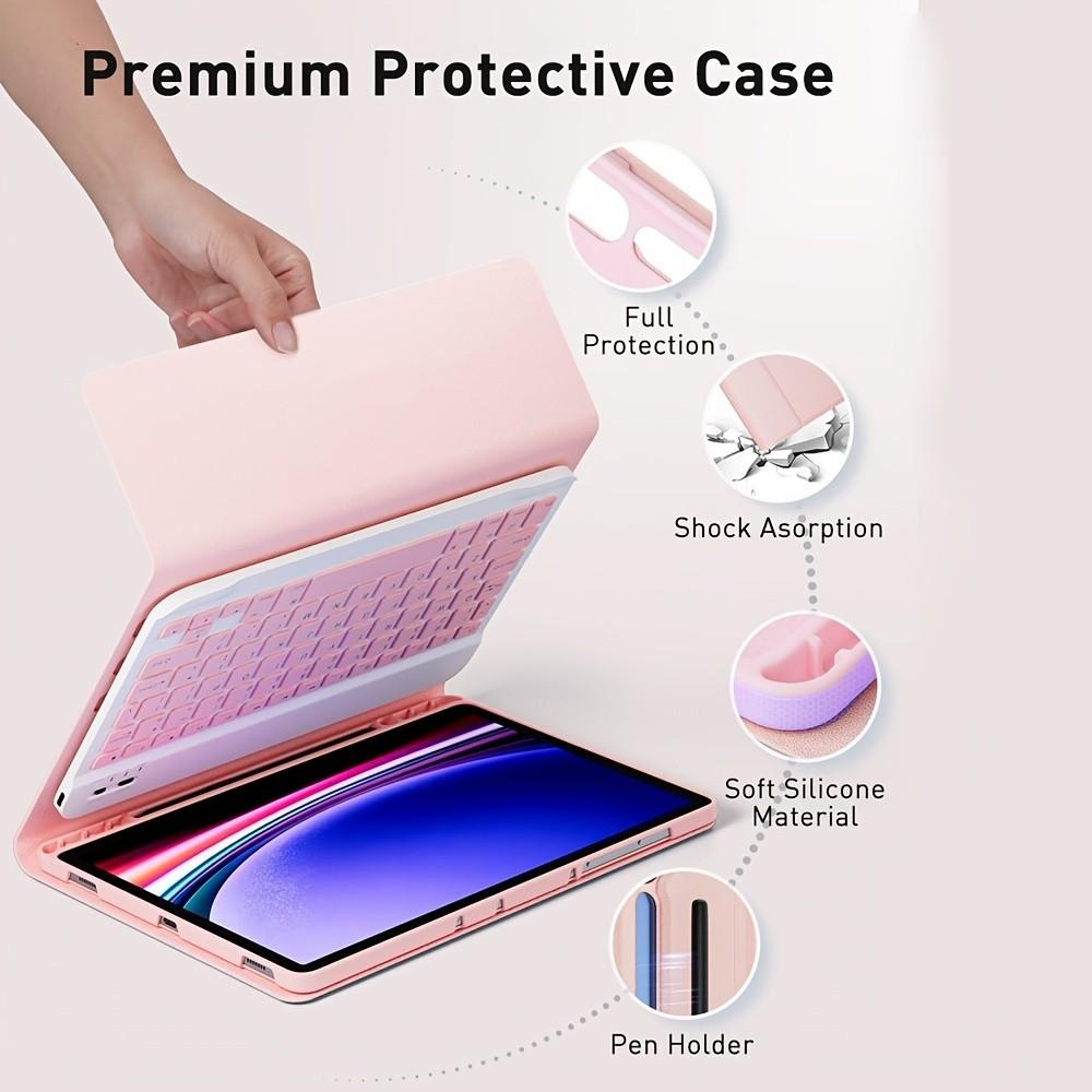 Case for Samsung Galaxy Tab A8 10.5-Inch, Lightweight Vertical Keyboard Cover, Bluetooth-compatible Wireless Keyboard, Protective Cover for Sm-X200/x205/x207