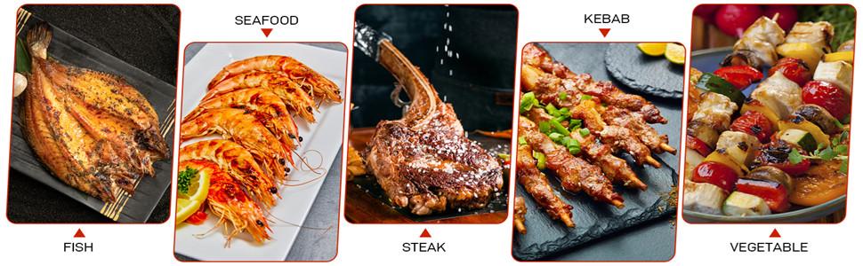 Ubesgoo Vertical 17 Inch Charcoal BBQ Smoker, 3-in-1 Portable Outdoor Grill Cooker With Built-in Thermometer For Outdoor Backyard Cooking Grilling Camping