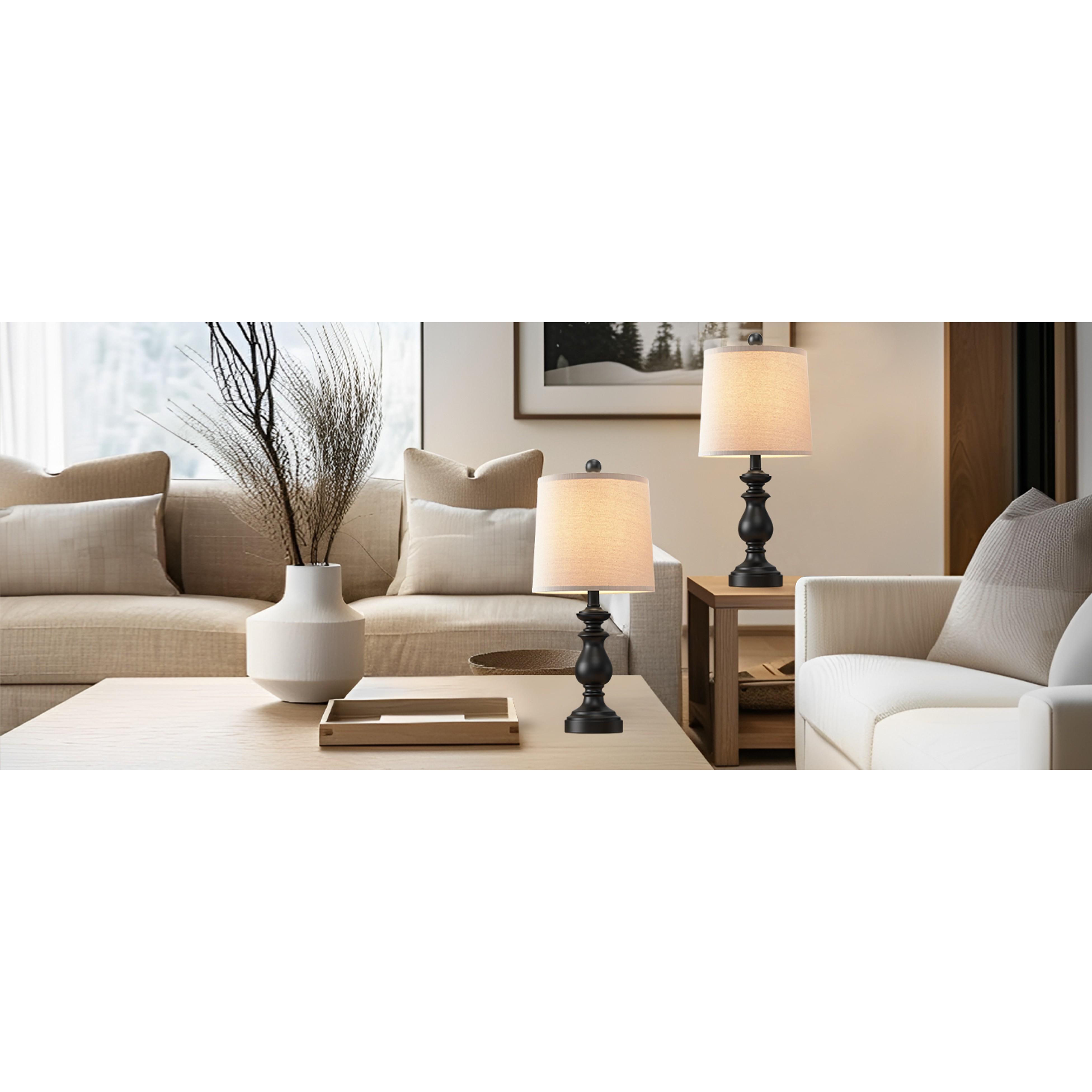 Traditional Table Lamp Set of 2, Rustic Farmhouse Table Lamps for Living Room Bedroom, 22" Bedside Desk Lamps Vintage Nightstand Lamps with Linen Shades, Black Traditional Table Lamp Set of 2, Rustic Farmhouse Table Lamps for Living Room Bedroom, 22" Bedside Desk Lamps Vintage Nightstand Lamps with Linen Shades, Black