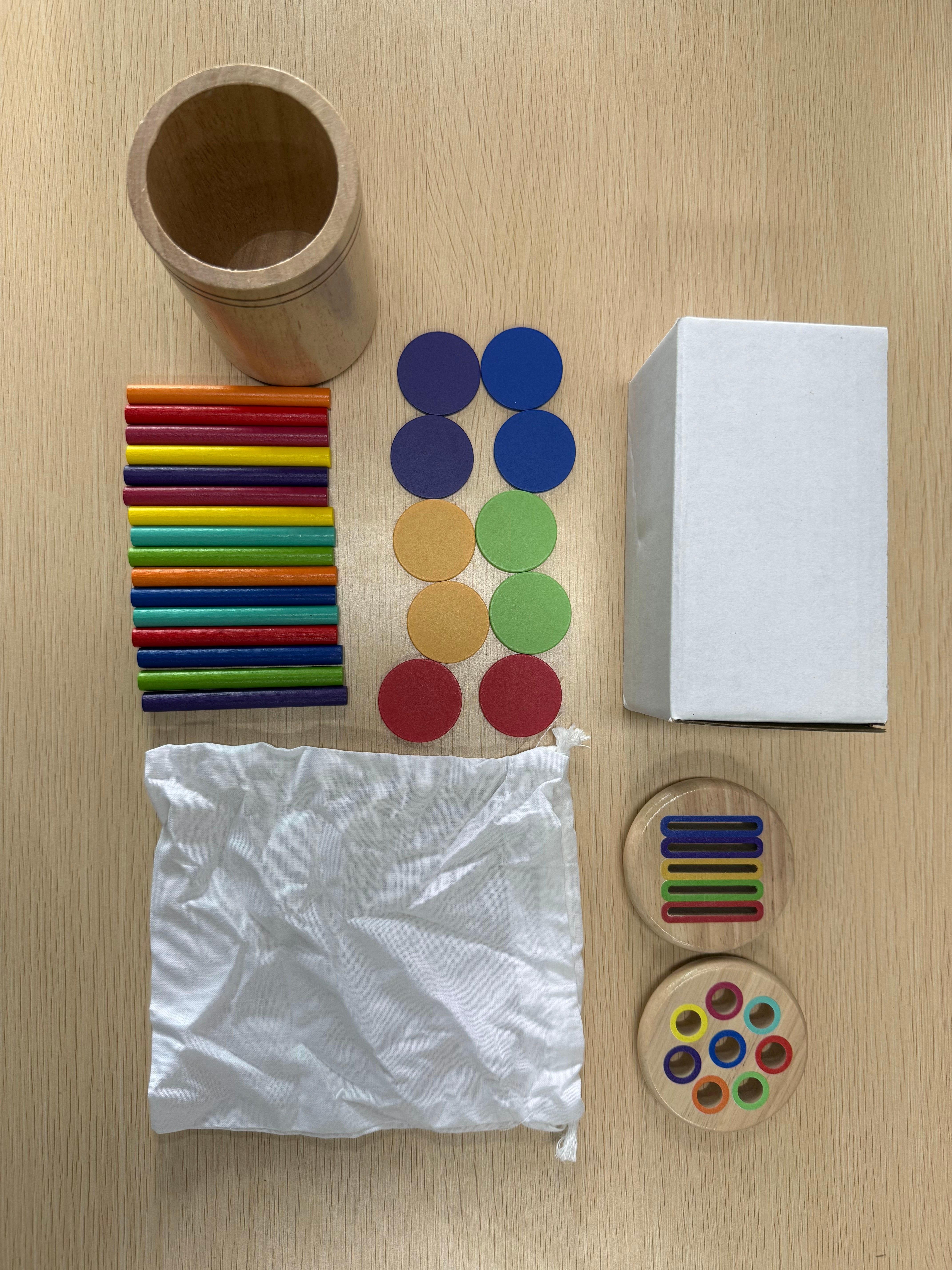 Wooden Educational Toy, 1 Set Montessori Colors Shape Sorting Toy, Shape Sorter, Learning Activities, Fine Motor Skills Sensory Toy, Play Sensory Activity Board, Multi Activity Playset, Preschool Busy Board