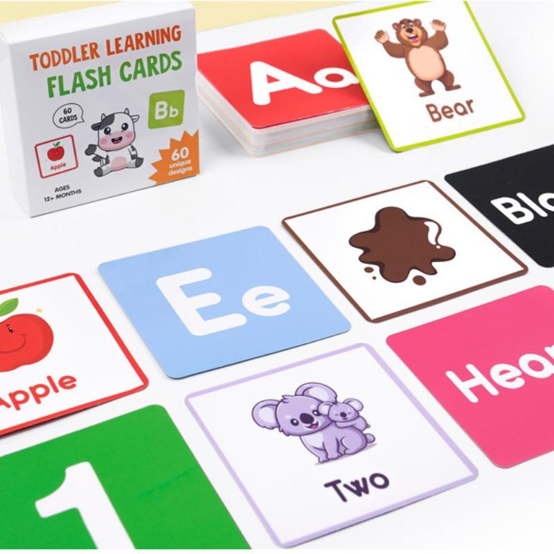 Learning Flashcards, Cartoon Animal Alphabet Shapes, Educational Early Education Cards, Kids Cognitive Development Toys, Visual Stimulation Cards