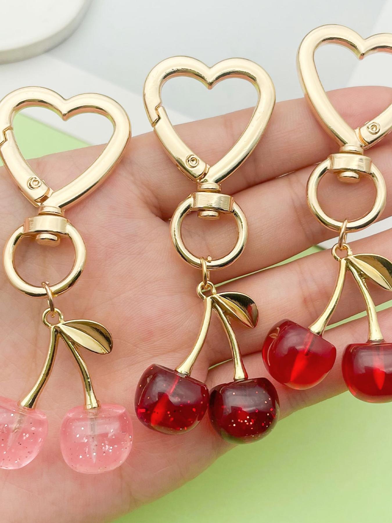 A fashionable and cute cherry pendant, bag pendant, suitable for daily wear, and also a surprising and exquisite small gift, Heart Design Charm