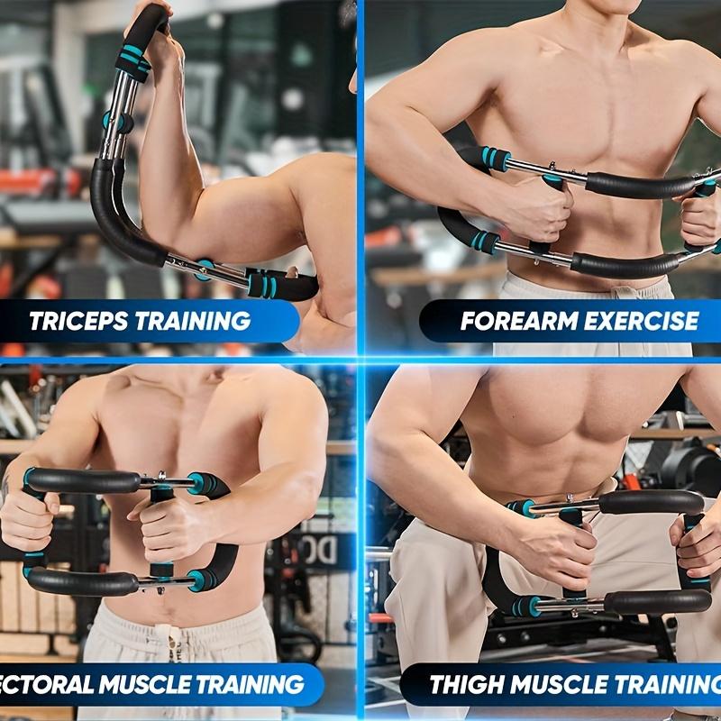 Muscle Burn Arm Exerciser, Shoulder Chest Trainer, Boost Muscle Burn, Home Use，Chest Arm Training Bar, High-strength Spring, Chest Tricep Exerciser, Non-slip Handle, Detachable for Storage，Adjustable Resistance Arm Chest Trainer, Alloy Material