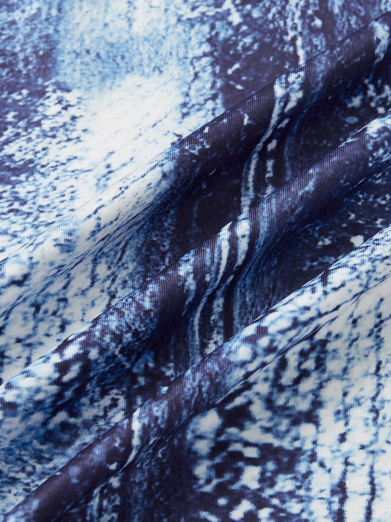 Plus Size Women's Denim Print Fitted Midi Dress, Thin Straps Sexy Summer Street Style, Fashionable Comfortable Design