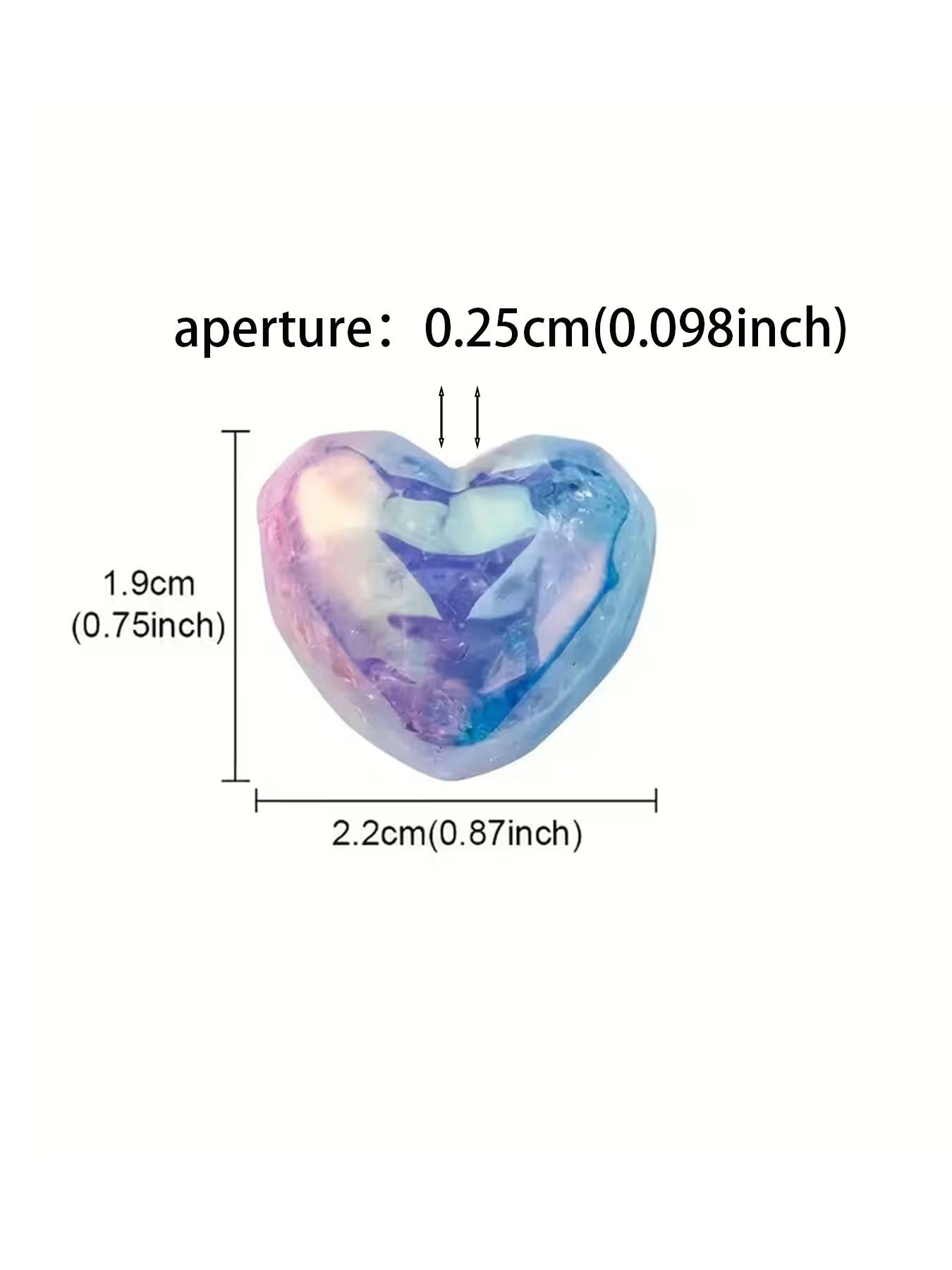 10pcs/22mm Rainbow Gradient Heart Beads, Soft Acrylic DIY Craft Beads with Rainbow Coating, Heart Charm Decor, Heart Design Charm, Perfect for Making Keychains, Phone Chains, Pen Decorations