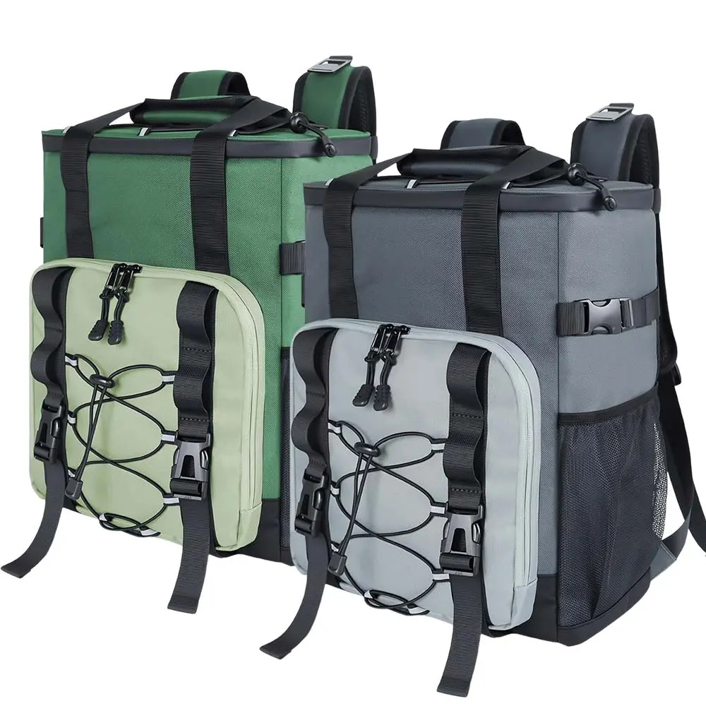 20L/24Can Backpack Cooler Insulated Leakproof, Soft Cooler Backpack, Multi-Pockets, Ergonomic Breathable Padding for Beach Camping Hiking