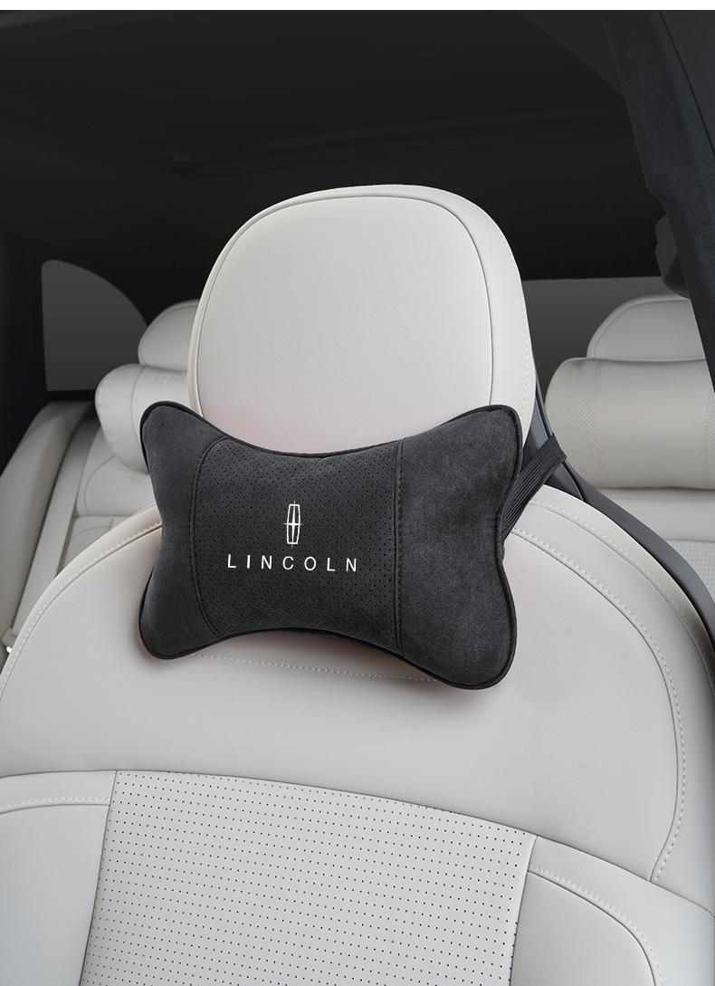 Car Suede Headrest Neck Support Auto Seat Accessories For Lincoln Navigator Continental Nautilus Aviator MKZ MKX MKC MKT MKS Corsair Mark E