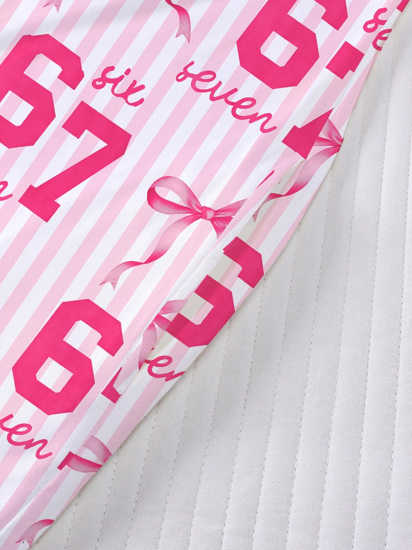 Butterfly Number Print Nightgown, Women's Casual Loose-Fit Short Sleeve Robe, Comfortable Holiday Party Sleepwear, Side Pockets, All Seasons