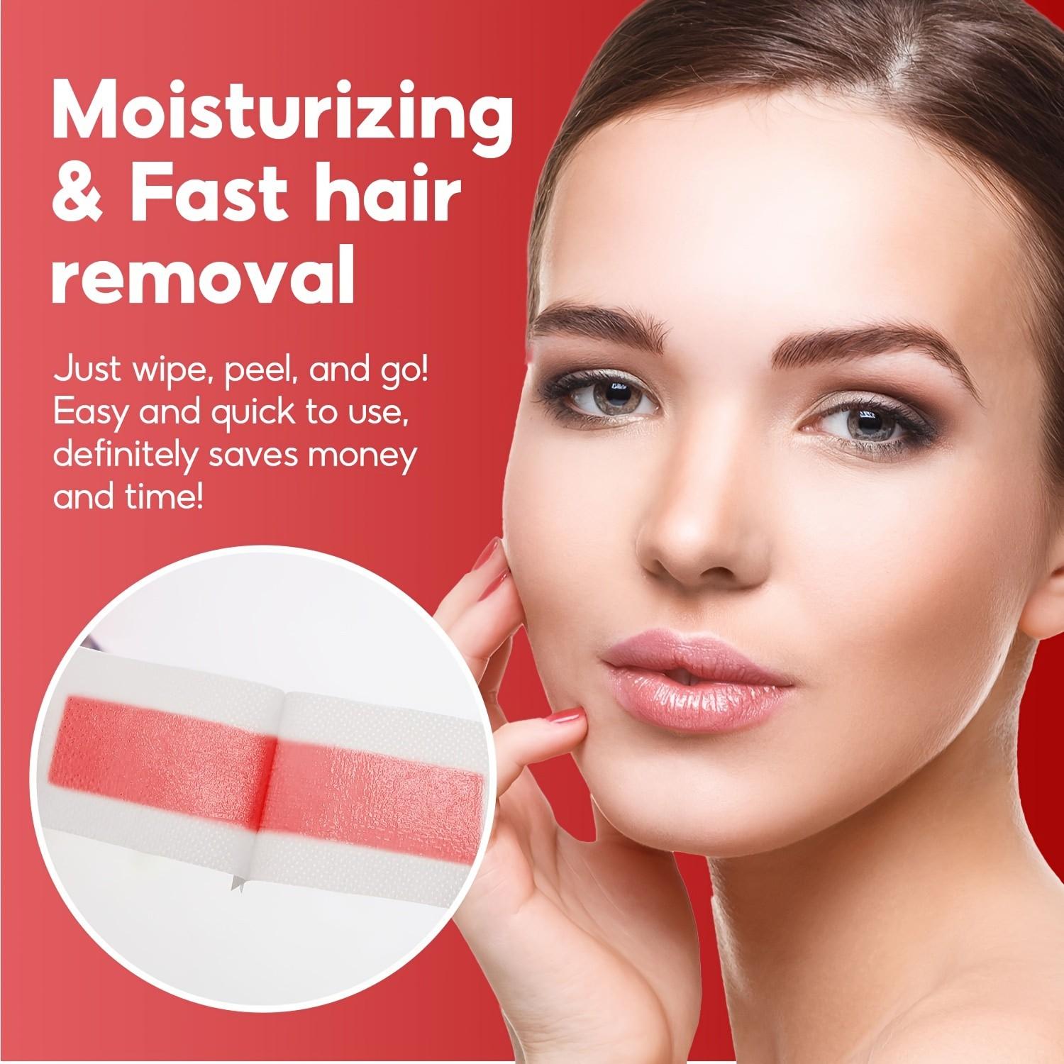 Rose Scented Hair Removal Wax Strips 10Pcs, Depilatory Wax Papers for Legs Armpits Lips Fingers, Unisex Home Body Hair Remover, Smooth Skin Gift, Body Waxing