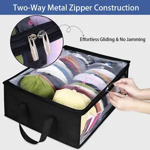 Foldable Hat Storage Dust Bag, Non-Woven Fabric Shoe Bag, Moving Luggage Organizer, Transparent Visible Dustproof Moisture-Proof Large Capacity