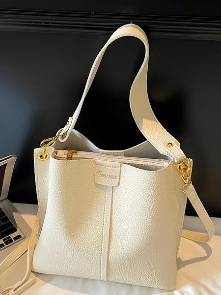 Simple waxed leather bucket bag, PU Tote Satchel, fashionable, casual and versatile wide-strap one-shoulder crossbody bag, textured and trendy one-shoulder commuter bag, Elegant Commuter Bag, suitable for daily wear, commuting and other scenarios Simple waxed leather bucket bag, PU Tote Satchel, fashionable, casual and versatile wide-strap one-shoulder crossbody bag, textured and trendy one-shoulder commuter bag, Elegant Commuter Bag, suitable for daily wear, commuting and other scenarios