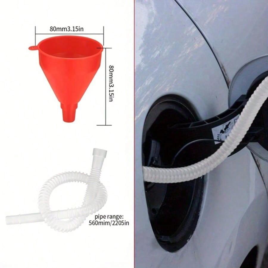 10Pcs Funnels for Automotive Use & 7pcs Gas Can Spout Replacement, Wide Mouth Fuel Funnels, Plastic Long Neck Oil Funnel, Flexible Right Angle Funnels, with Detachable Spout and Filter for Water/Gasoline/Coolant/Engine Oil