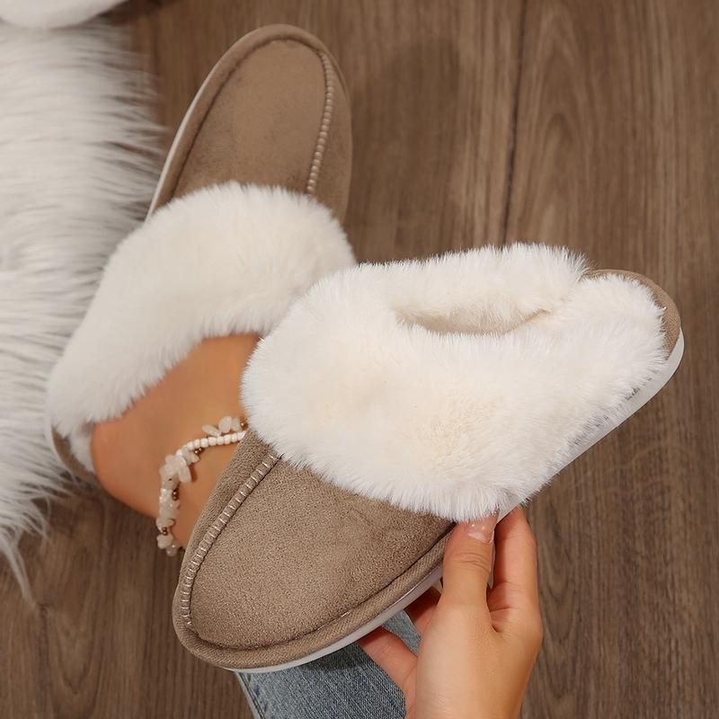 Solid Color Fluffy Home Slippers - Ultra-Soft Sole, Cozy Platform Design, Plush Lined, Backless & Non-slip - Quiet Mute Shoes for Ultimate Comfort