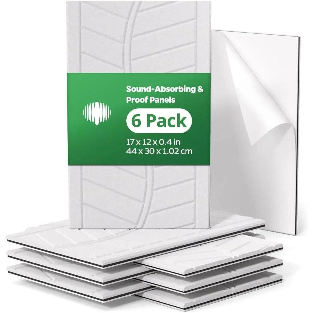 6 Pack MLV Sound Proof Wall Panels Sound Proofing Noise Blocker for Room, White Acoustic Soundproofing Panel for Walls Ceiling Noise Blocking Cancelling & Absorbing for Bedroom  Office