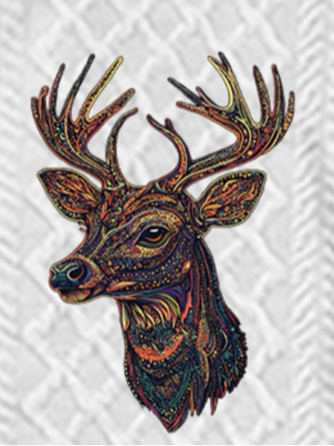 Men's Reindeer Print Patchwork Contrast Trim Jacquard Sweatshirt, Regular Fit Casual Comfy Long Sleeve Half Button Front Stand Collar Pullover for Spring & Fall, Fashion Men's Top for Daily Wear