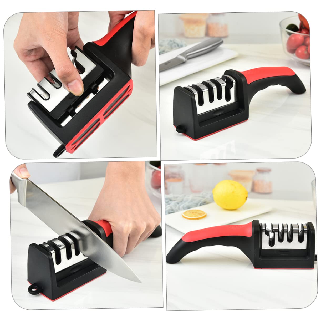 Serrated Knife Sharpener Multi-function Kitchen Sharpener Four Sections Easy to Use
