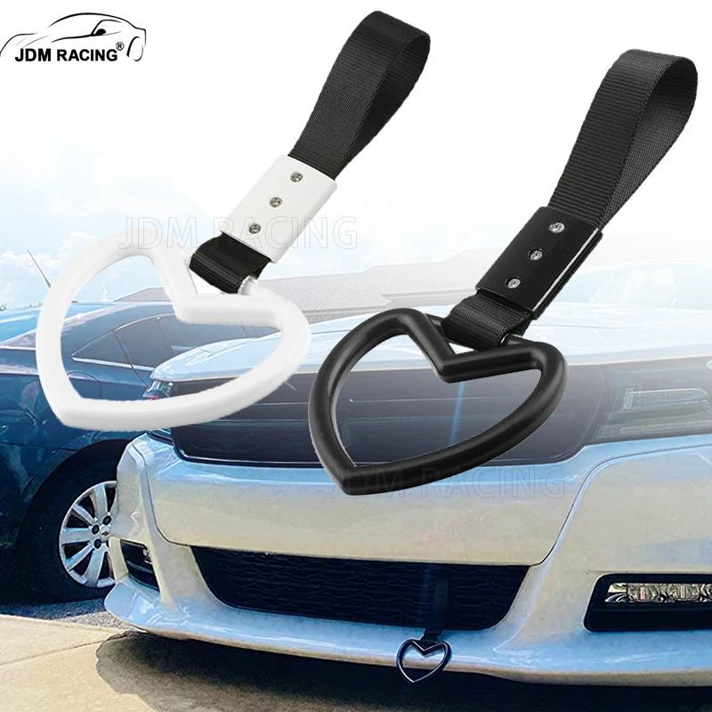 JDM Racing New Handle Hand Strap Heart Ring Styling Drift Charm Strap Drift Auto Accessories Car Strap Front and Rear Bumper Dec Automotive Decoration Automotive Decorative Accessories Aesthetic Car Accessory