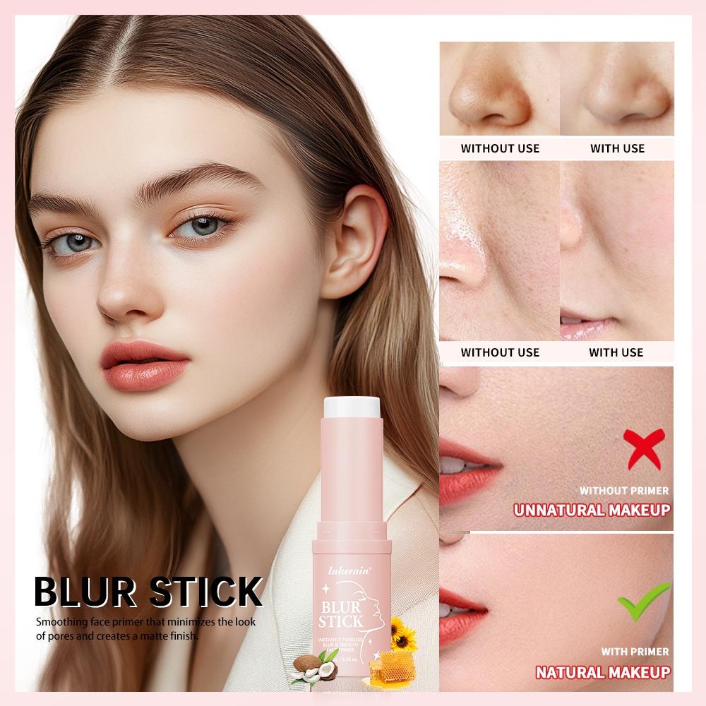 Face Base 3 in 1, Pore Minimizing Primer Stick + Multi-Use Concealer & Highlighter (Dual-Use) + Matte Foundation Stick with Brush, Long-Lasting Makeup Set, Waterproof & Sweat-proof, Full Coverage, Flawless Base Makeup Face Makeup Sets