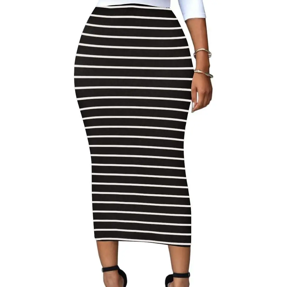 Women's Casual High Waist Ruched Slim Bodycon Party Maxi Long Pencil Skirts