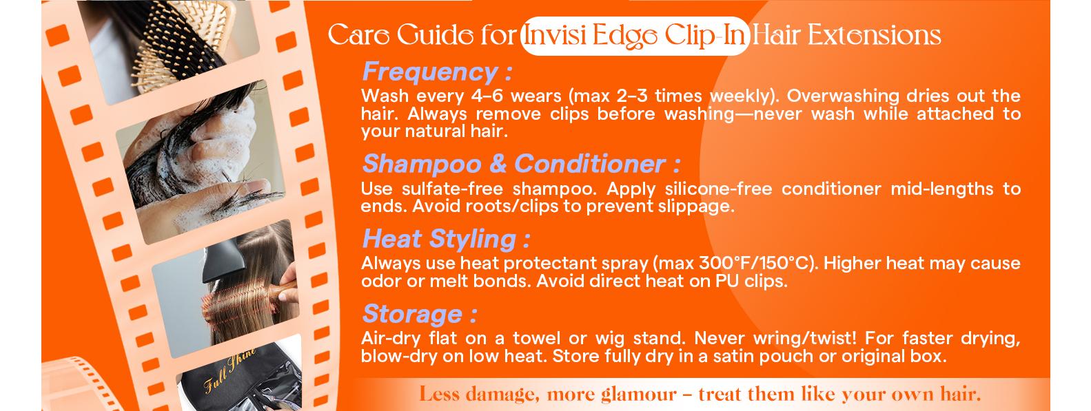 Full Shine Injected Seamless Clip In Injection Hair Extensions Invisi Edge PU Clip ins Real Human Hair Blonde Highlight Seamless Clip in Human Hair Extensions PU Skin Weft Add Volume 6 Pcs 100 Grams Hairpiece