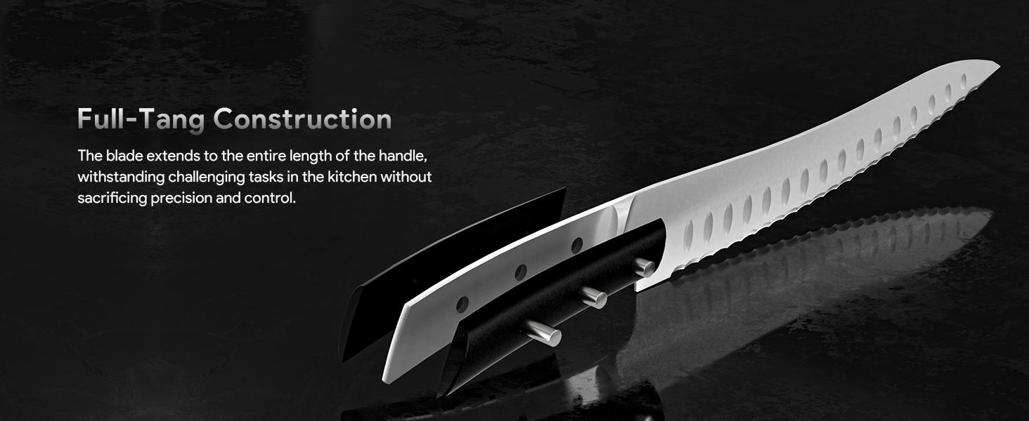 【TikTokShopJumpstart】Piklohas Resharpenable 8/10-inch Bread Knife, Multifunction Serrated Knife, German HC Stainless Steel Bread Cutting Knife with Innovative Wavy Edge for Efficient Slicing, Razor Sharp for Homemade Bread Valentines Day Gift