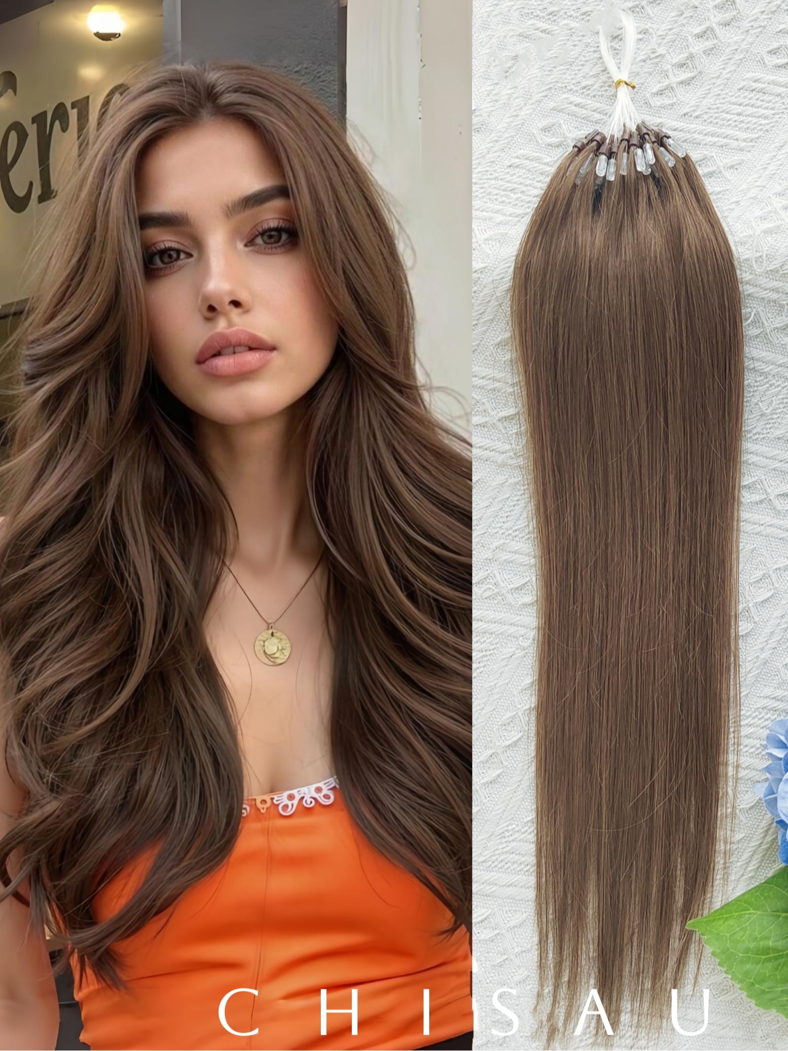 Microlink Hair Extensions Made from Real Human Hair, Featuring Microbead Micro Loop Technology, Soft And Shiny, with a Total of 50 Strands
