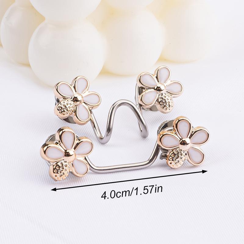 Flower Design Jeans Waist Tightener, Adjustable Detachable Metal Waist Cinch Buttons, No Sew Pants Waist Clips, Fashion Floral Accessories For Women, Suitable For Loose Denim And Daily Outfits