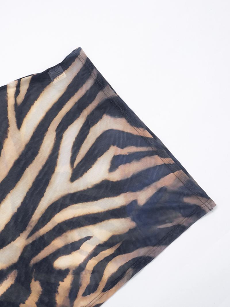 Women's Fashion Animal Print Shawl Top + Trendy Short Skirt Set, Spring & Fall Lightweight Comfortable Casual Wear, Perfect for Daily Home Outdoor