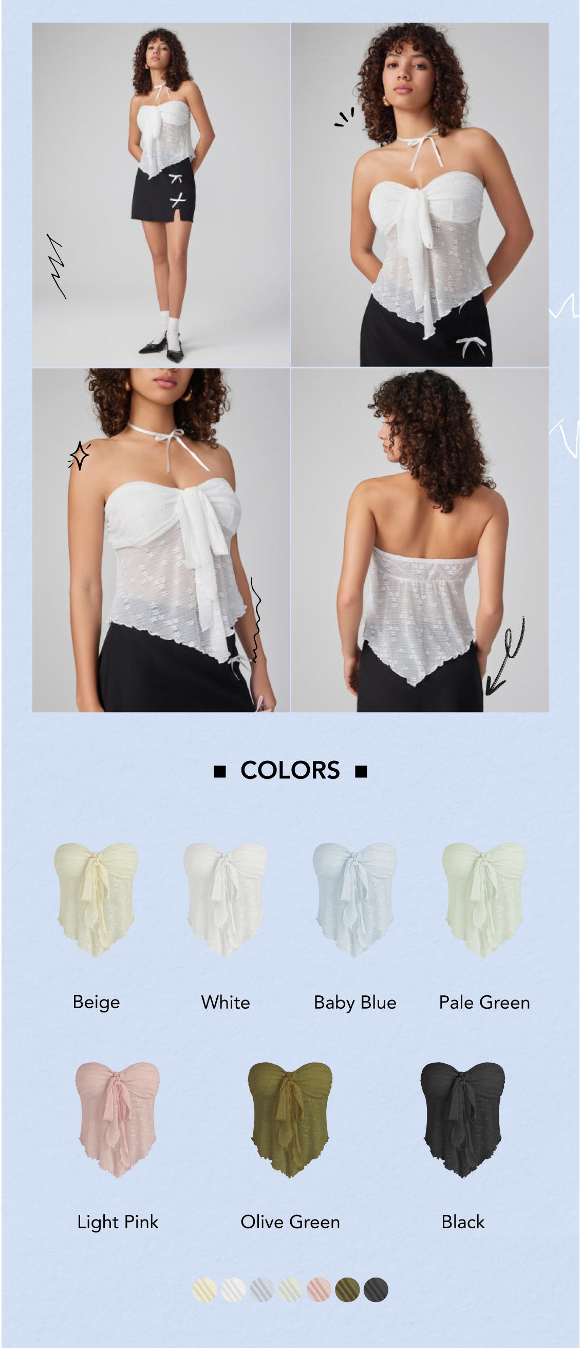 Cider [7 colors, size 0-10] Santorini Beach Vacation Floral Tie Front Tube Top, Short Sleeve Top