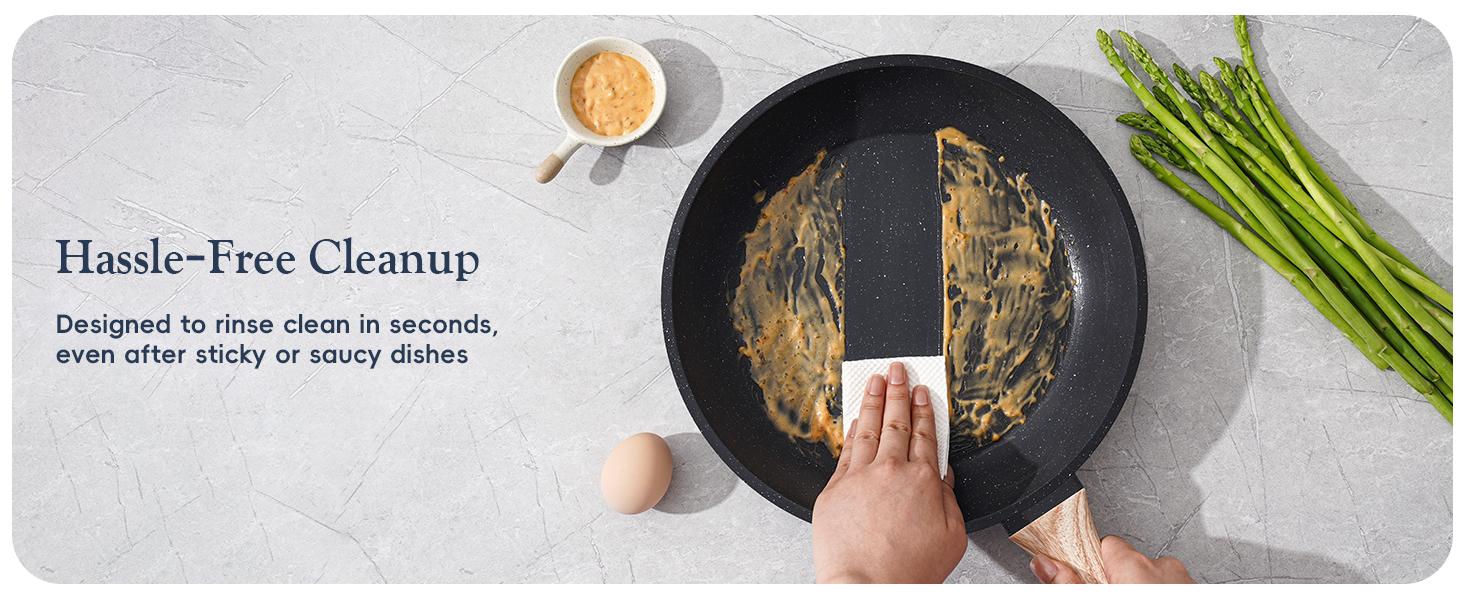 SODAY 12 Pcs Pots and Pans Set Non Stick Kitchen Cookware Sets Nonstick Induction Cookware Black Granite Cooking Set with Frying Pans, Saucepans, Silicone Shovel Spoon & Tongs (NO PFOS, PFOA) dealsforyoudays cookware