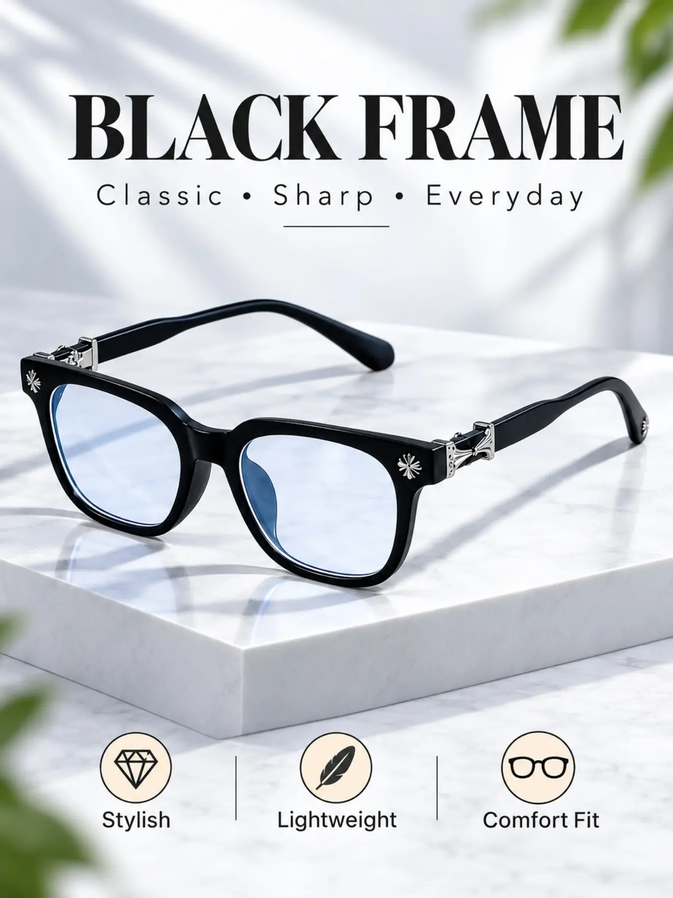 Classic Square Anti-Blue Light Glasses for Men and Women, & Transparent Frame, Unisex Computer Wear, All Seasons