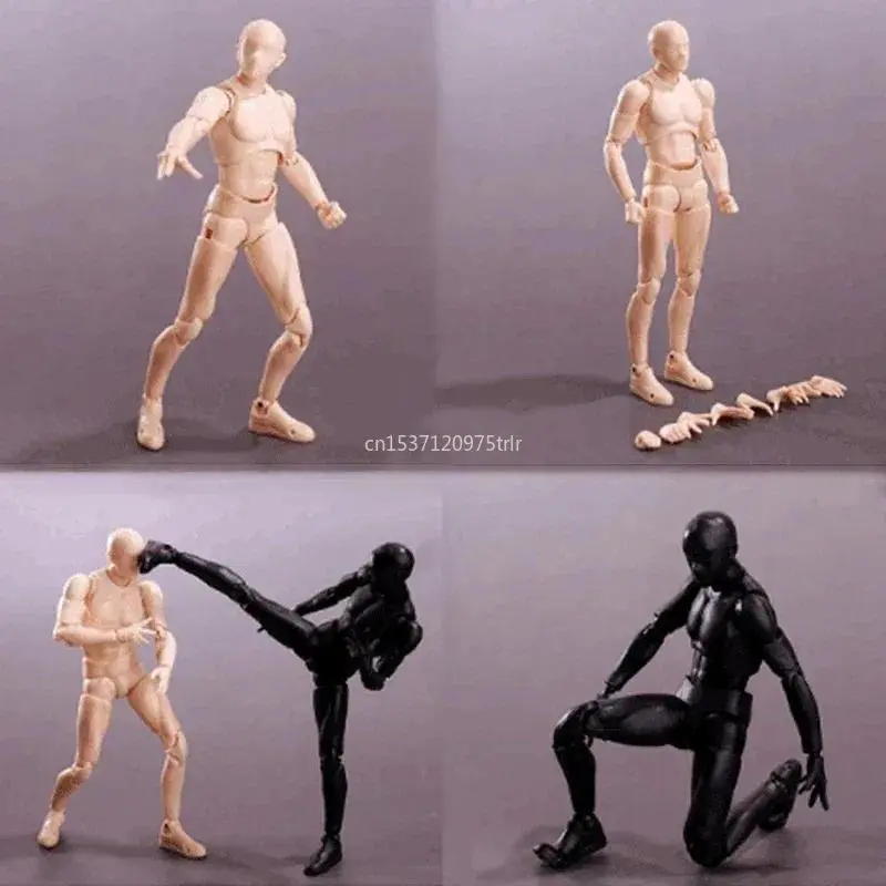 15cm Multi-joint movable Figure SHFiguarts BODY KUN / BODY CHAN Grey / Orange Color Ver PVC Action Figure Collectible Model Toys