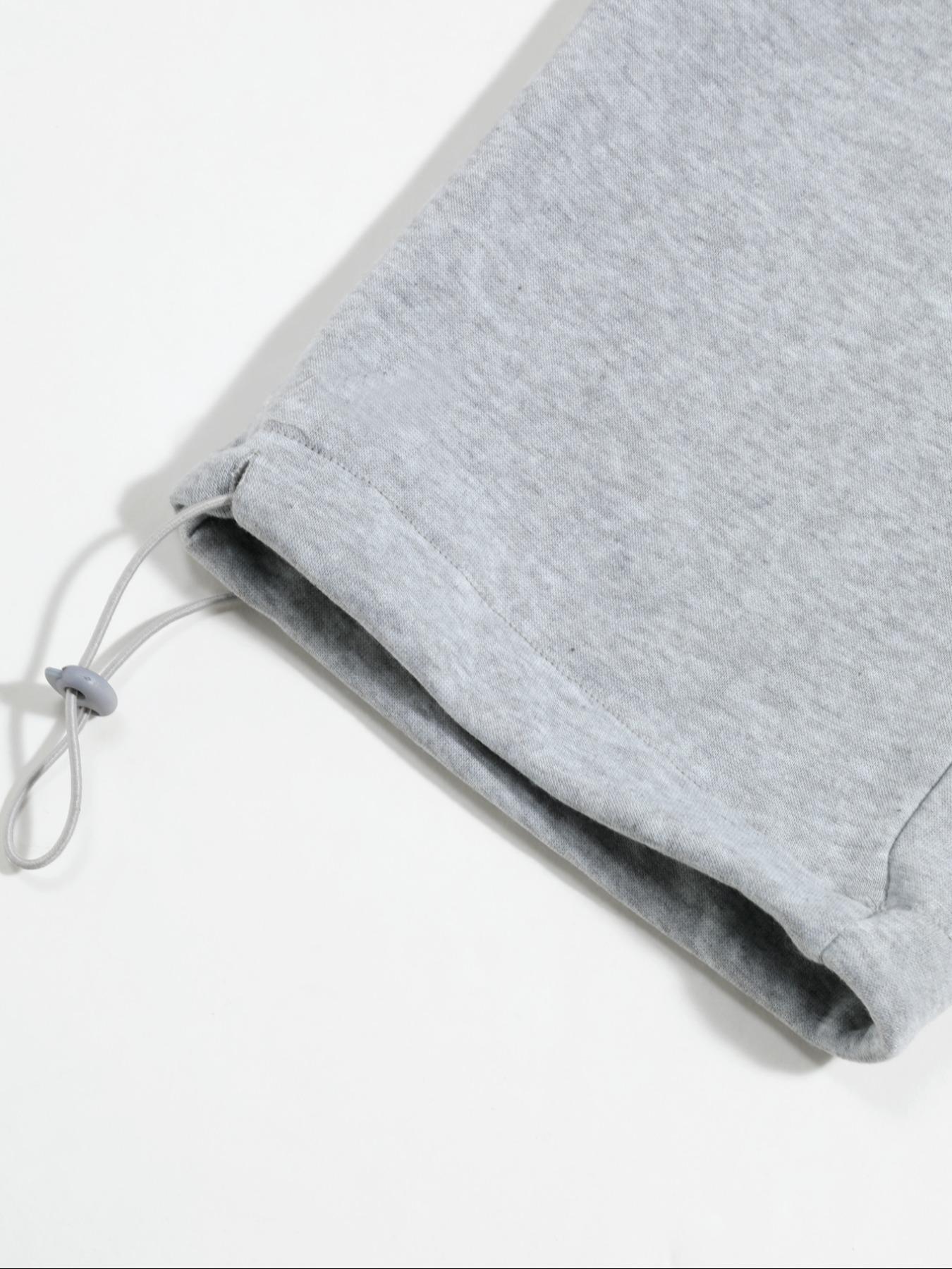 Men's Loose Plain Pocket Drawstring Waist Straight Leg Sweatpants, Casual Soft Comfortable Pants for Daily Wear, Men's Fall & Winter Trousers, Sports Bottoms