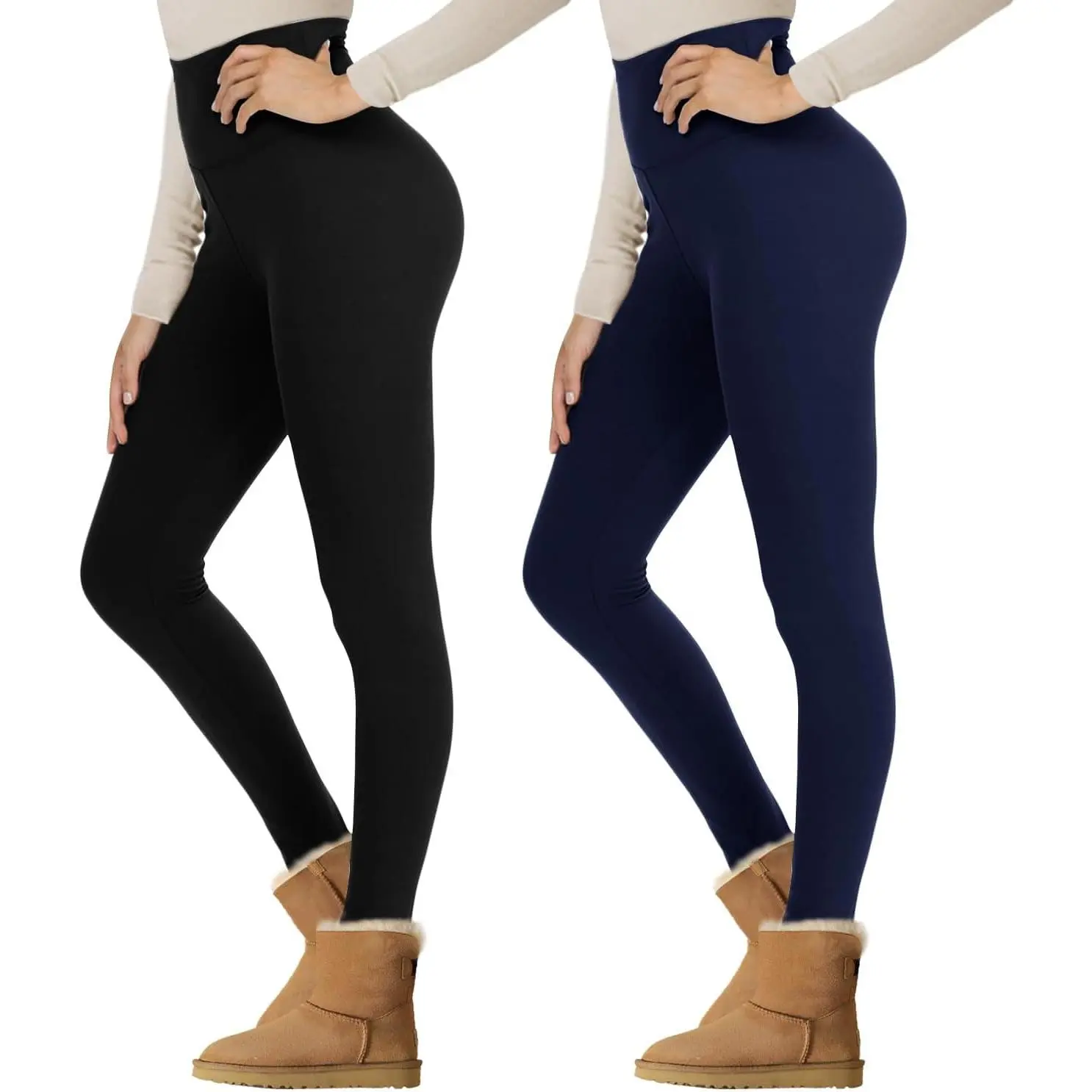 Fleece Lined,2 Pack Black/Navy Blue
