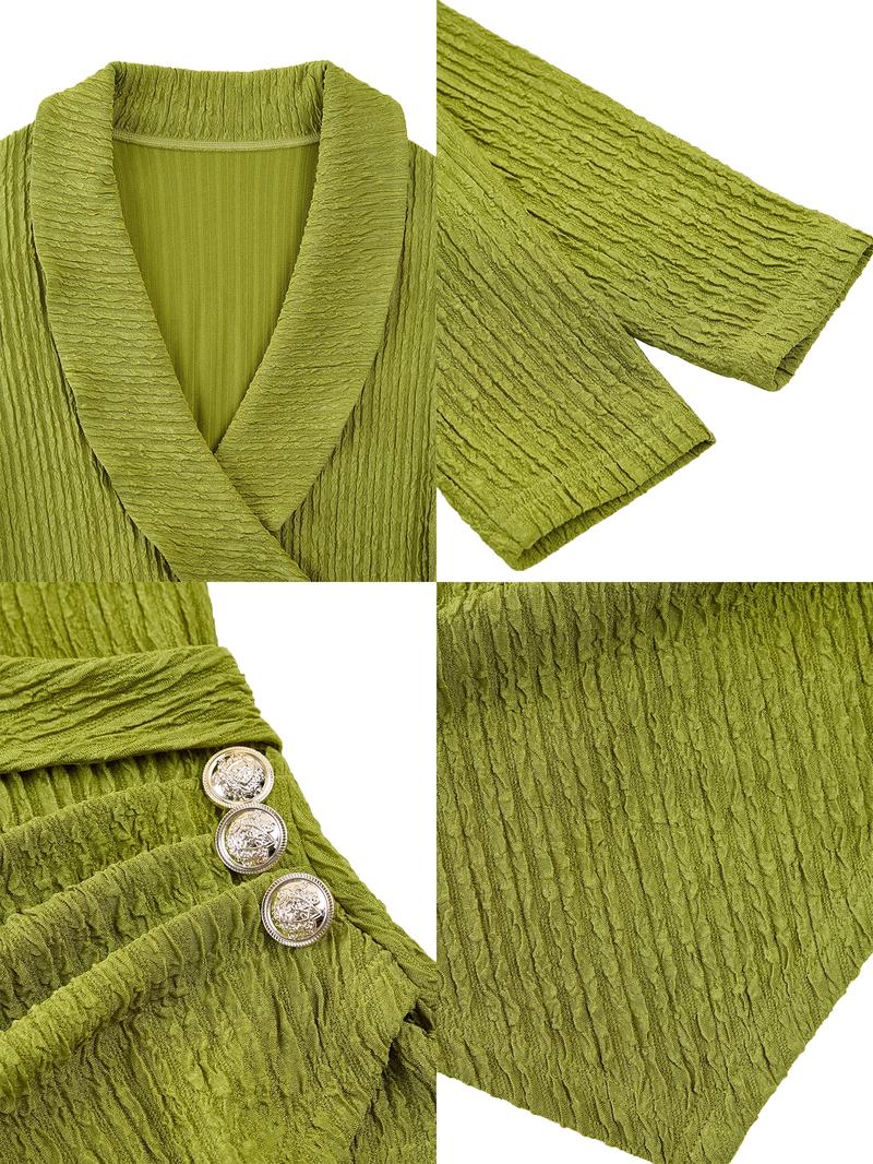 Women's V-Neck Long Sleeve Casual Top, Plain Color Fitted Design, Fall & Winter Fashion, Asymmetrical Hem, Large Size Available