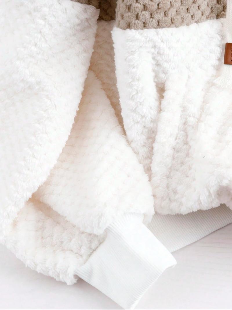 Women's Color Blocking Hooded Hoodie Sweatshirt, Plush Soft, Fall & Winter Warm Casual Wear, Loose-Fitting Daily