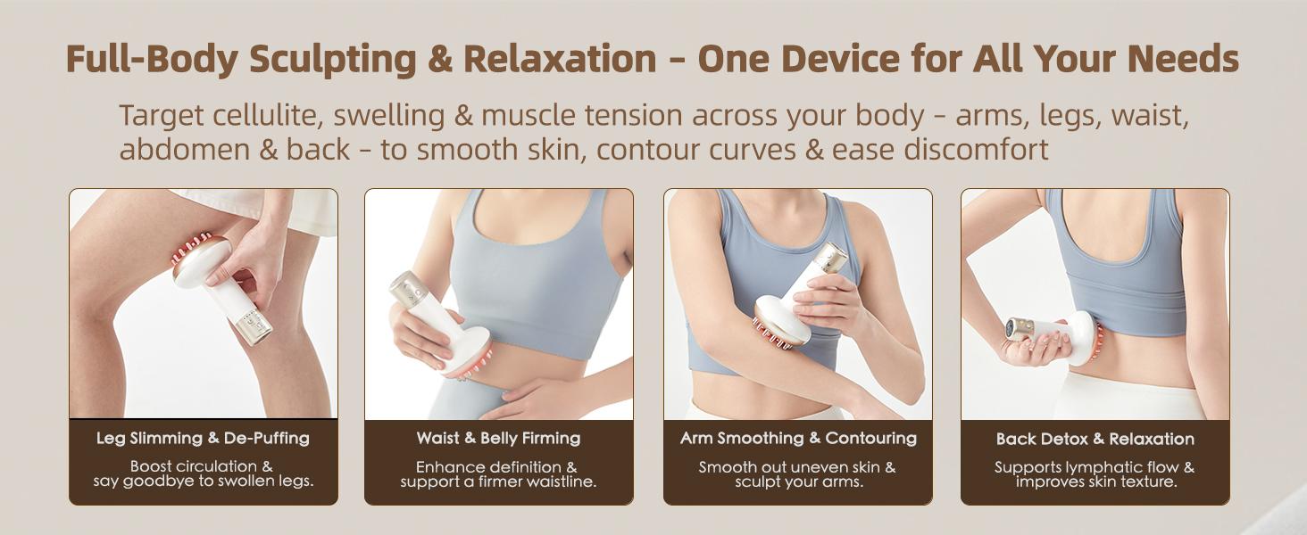 【TikTokShopRestock】Deep Tissue Massager for Sciatica & Back Pain Relief - Electric Pulse Device with Heat, Vibration, Red Light Therapy for Leg, Hip & Nerve Pain, Portable (Gold）) Detox Gift mini